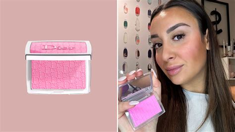 dior makeup blush|Dior blush with flushed cheeks.